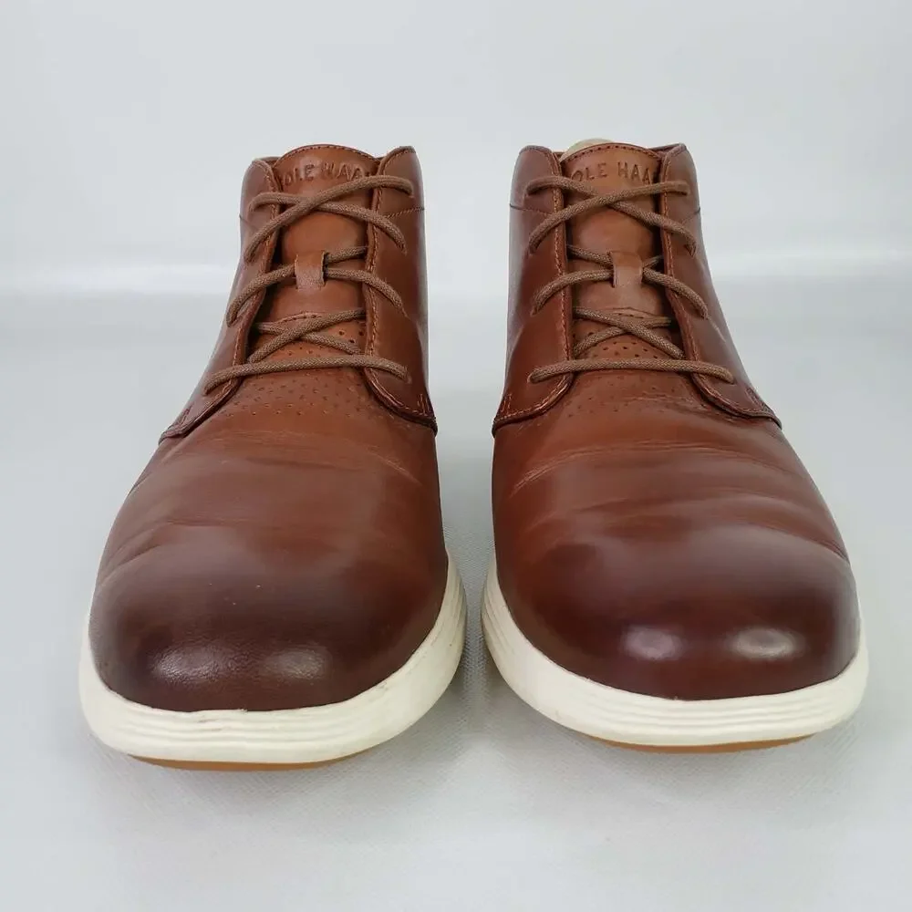 Cole Haan Mens Tour Chukka Boots Brown Leather Grand OS C29589 Size 10.5 M Shoes